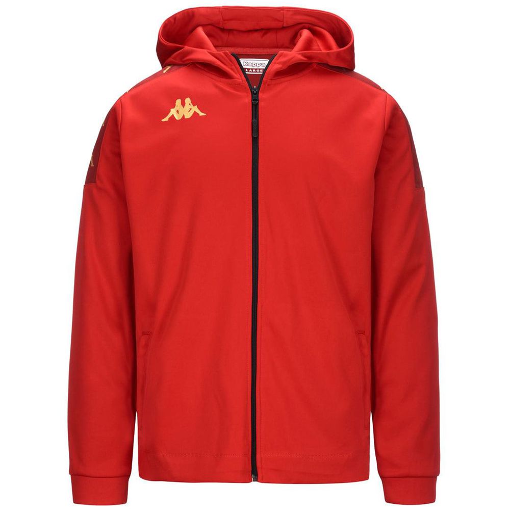 Men Kappa 4 Football Grevolo Hoodie Red | 582641-FSJ