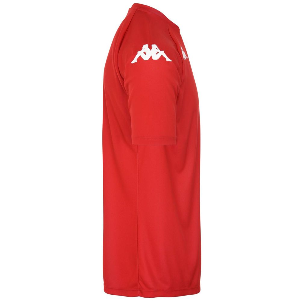 Men Kappa 4 Football Narsatex Jersey Red | 743106-BAW