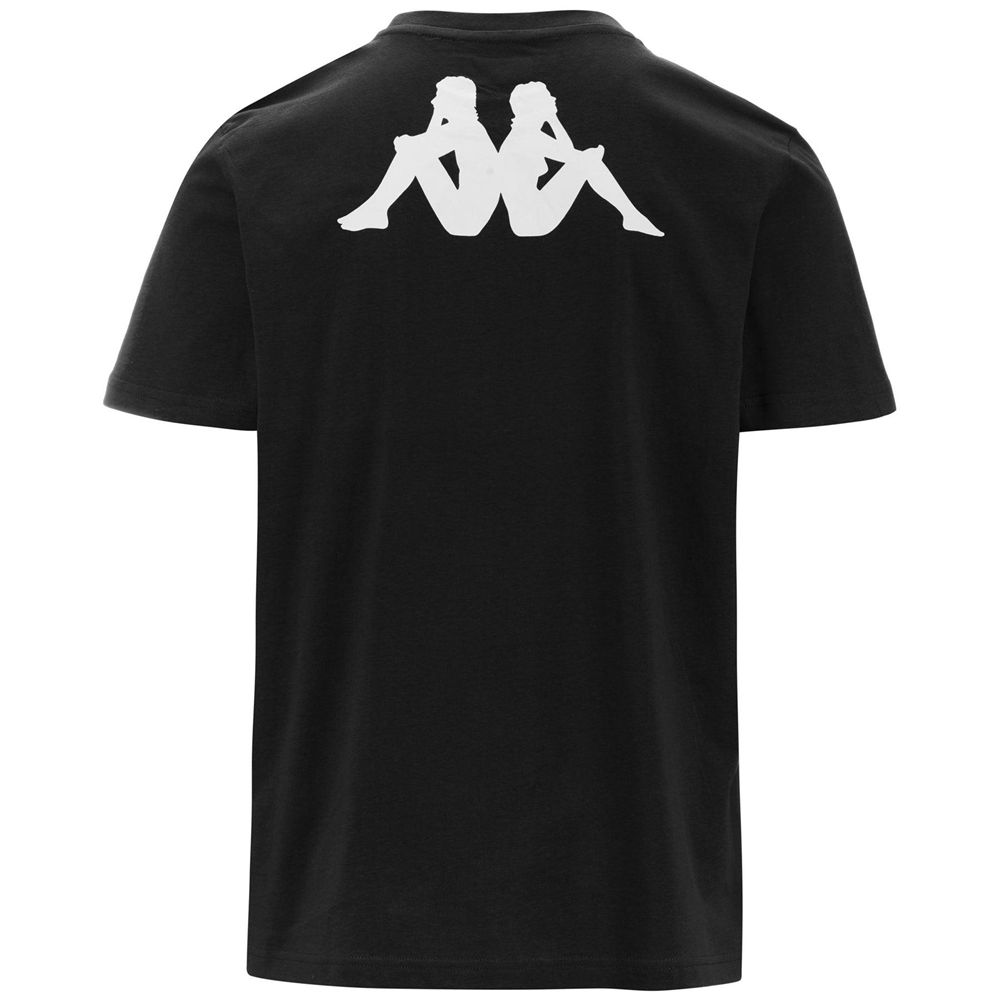 Men Kappa 4 Football Tee T-Shirt Black | 816294-LGH