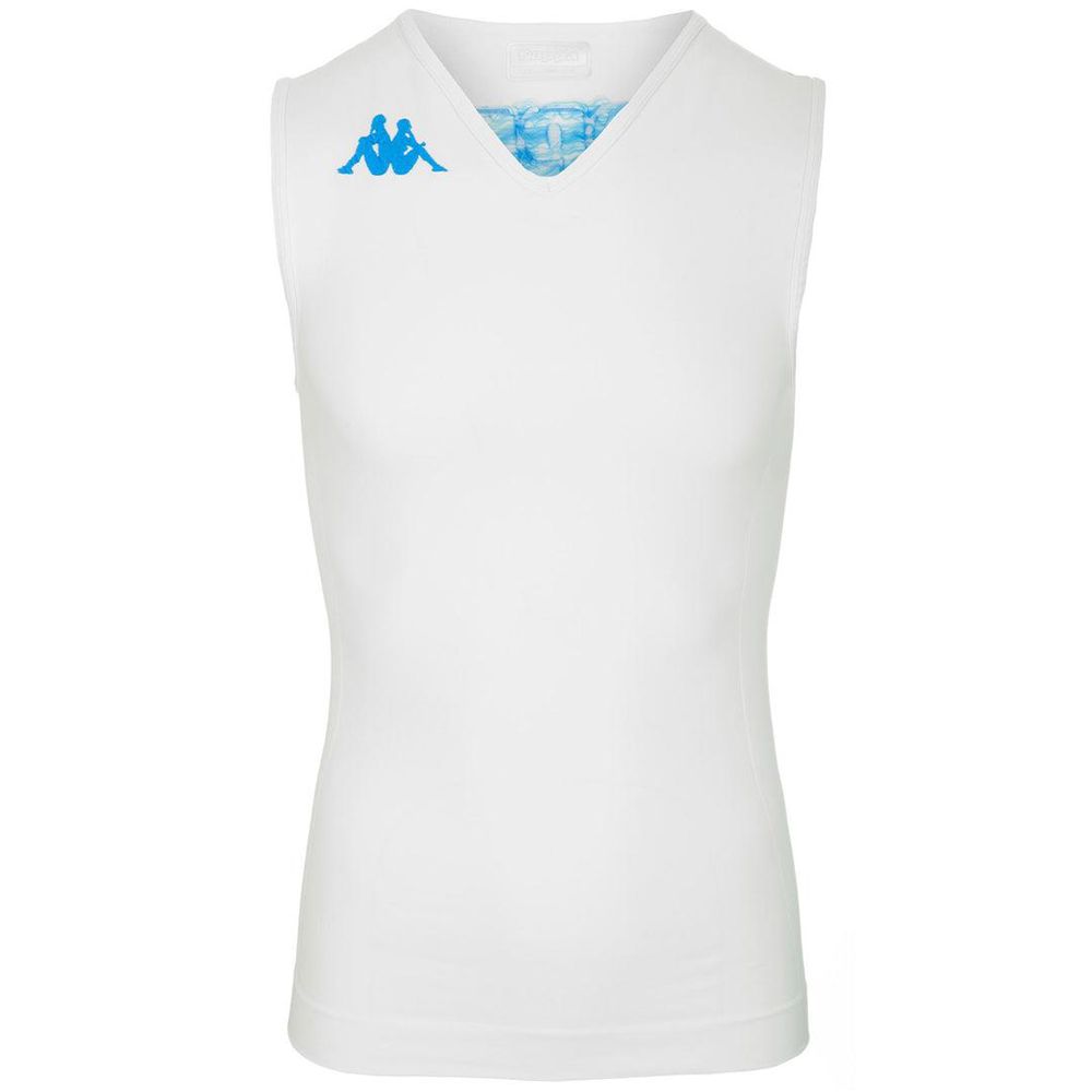 Men Kappa 4 Skin Kombat Nankv Tank Top White | 689753-CPY