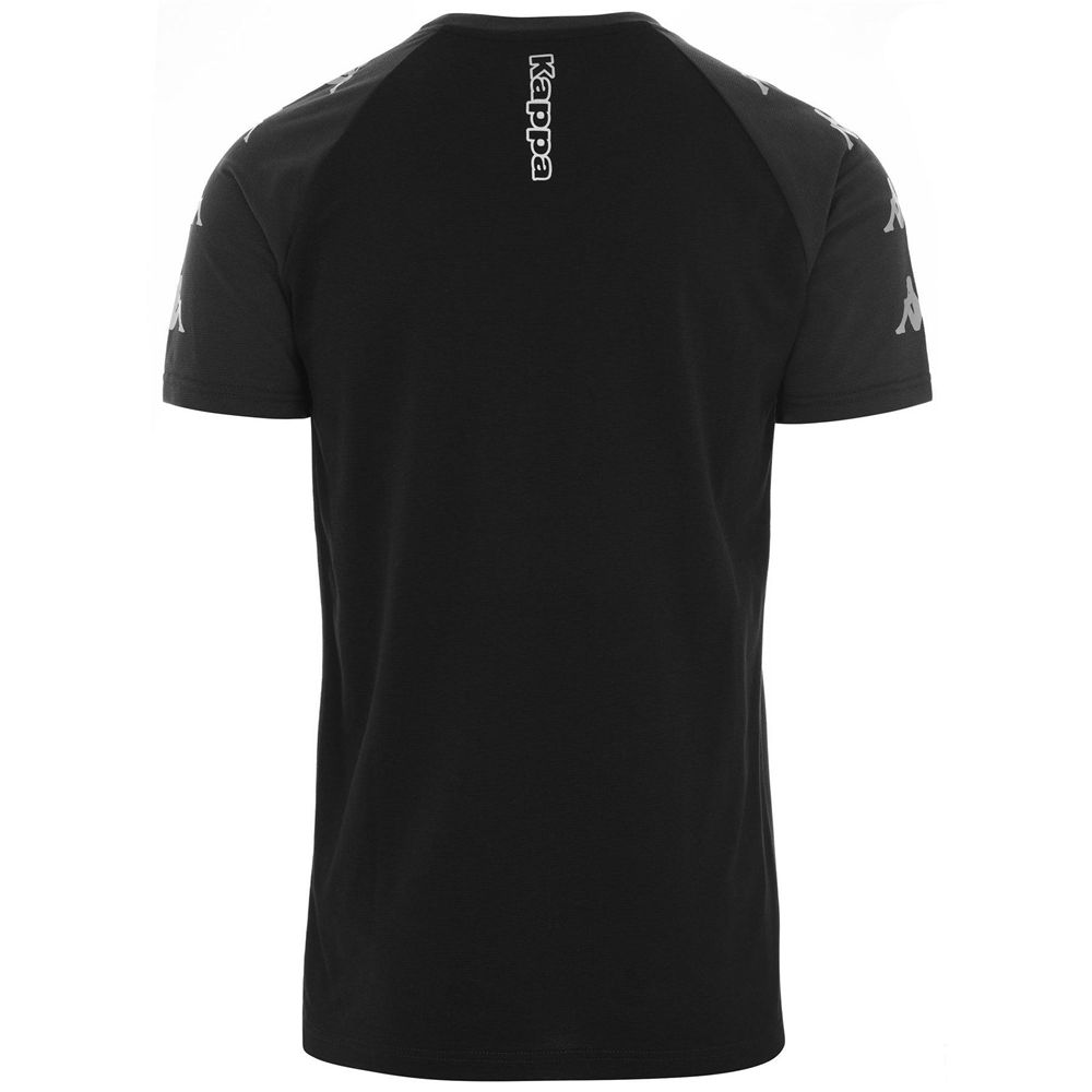 Men Kappa 4 Soccer Ancone T-Shirt Black | 074682-HMW