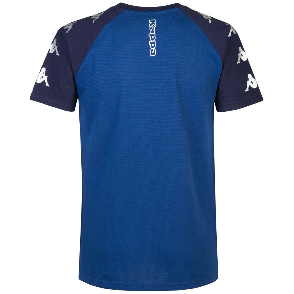 Men Kappa 4 Soccer Ancone T-Shirt Navy | 627054-ZJB