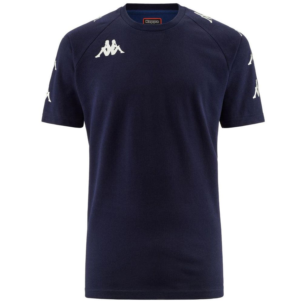 Men Kappa 4 Soccer Ancone T-Shirt Navy | 627054-ZJB