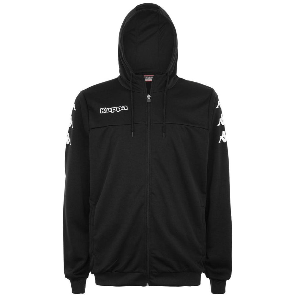 Men Kappa 4 Soccer Bivarov Hoodie Black | 647285-TOF