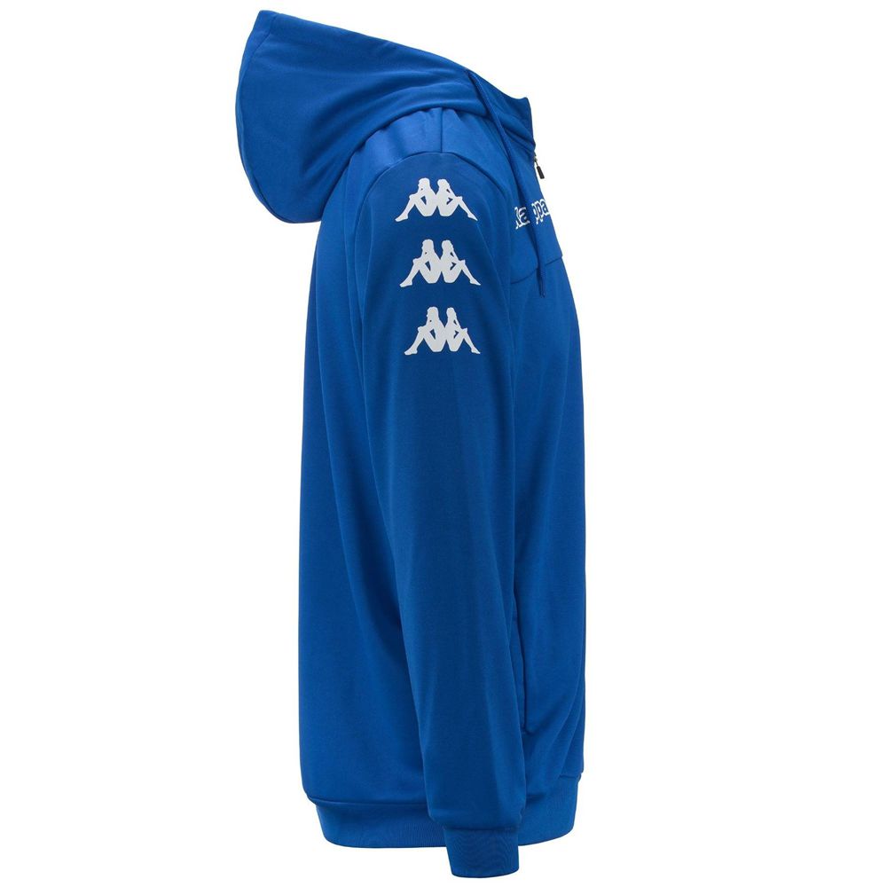 Men Kappa 4 Soccer Bivarov Hoodie Blue | 943217-FXP