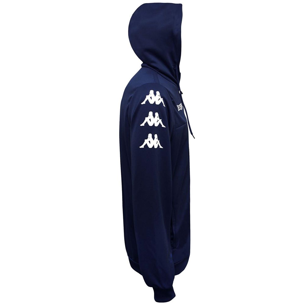 Men Kappa 4 Soccer Bivarov Hoodie Navy | 025397-YSA