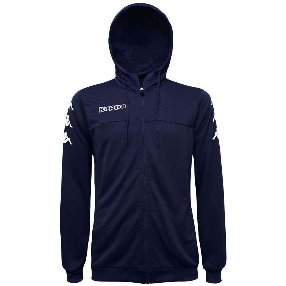 Men Kappa 4 Soccer Bivarov Hoodie Navy | 025397-YSA