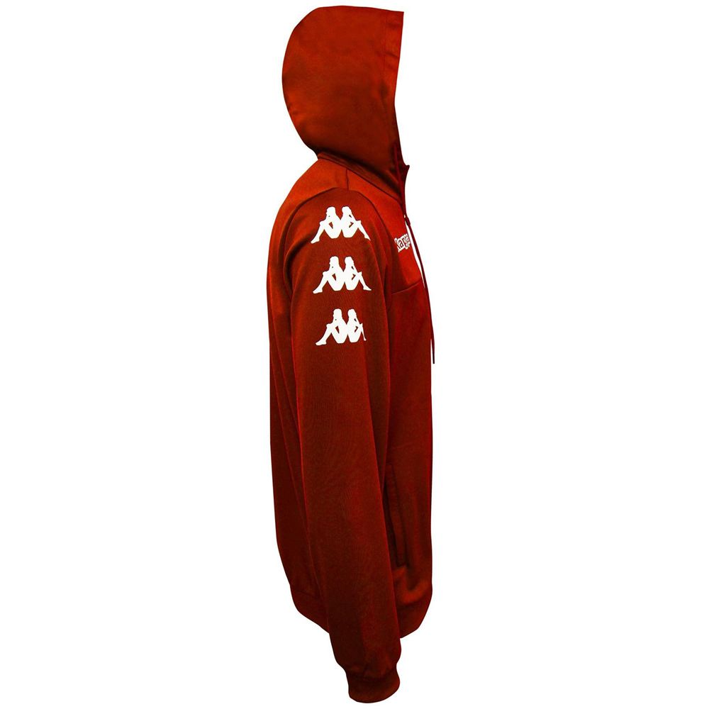 Men Kappa 4 Soccer Bivarov Hoodie Red | 547130-QSJ