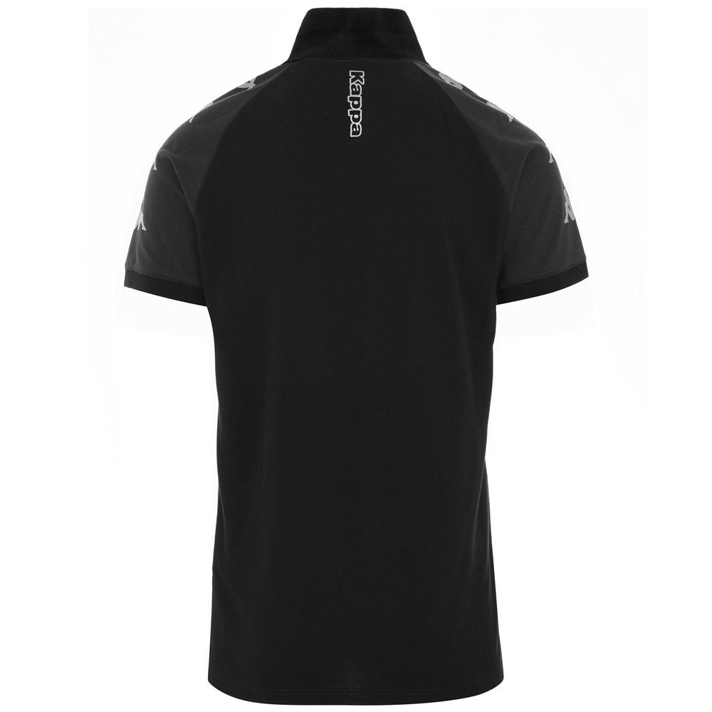 Men Kappa 4 Soccer Caldes Polo Shirt Black | 769312-YGO