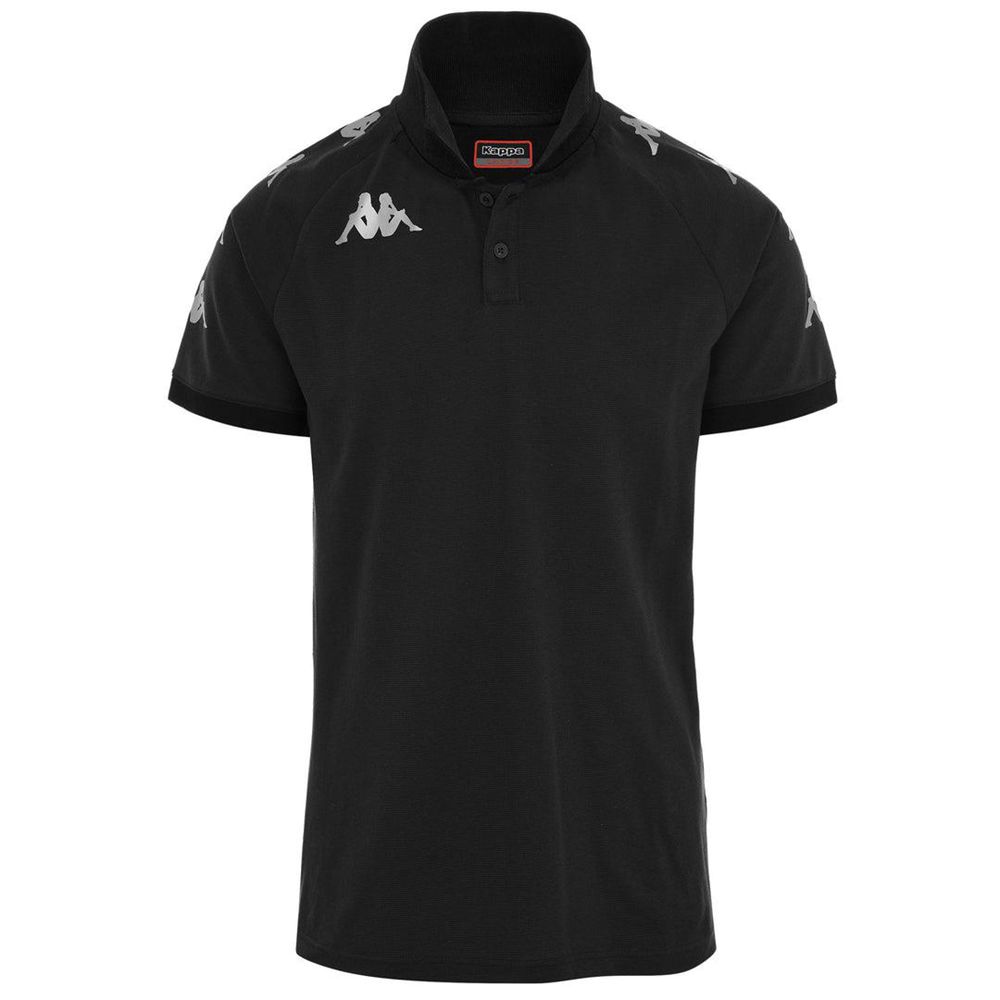 Men Kappa 4 Soccer Caldes Polo Shirt Black | 769312-YGO