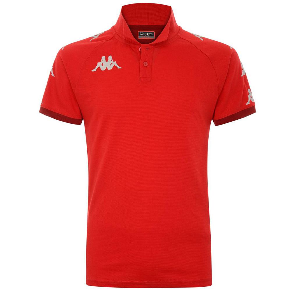 Men Kappa 4 Soccer Caldes Polo Shirt Red | 250389-DIA