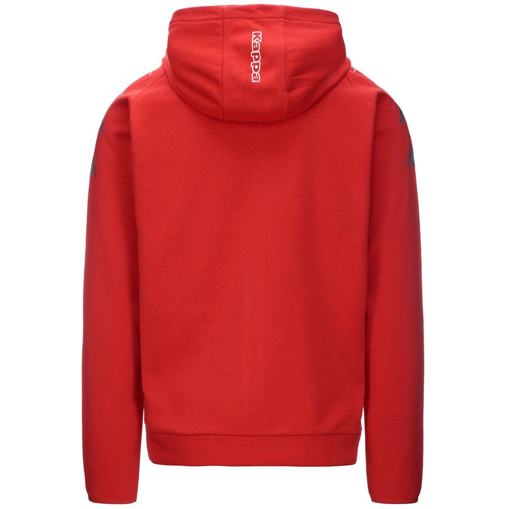 Men Kappa 4 Soccer Divieto Hoodie Red | 214965-OEX