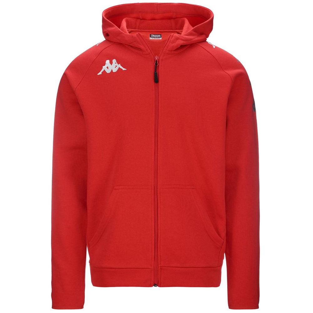 Men Kappa 4 Soccer Divieto Hoodie Red | 214965-OEX