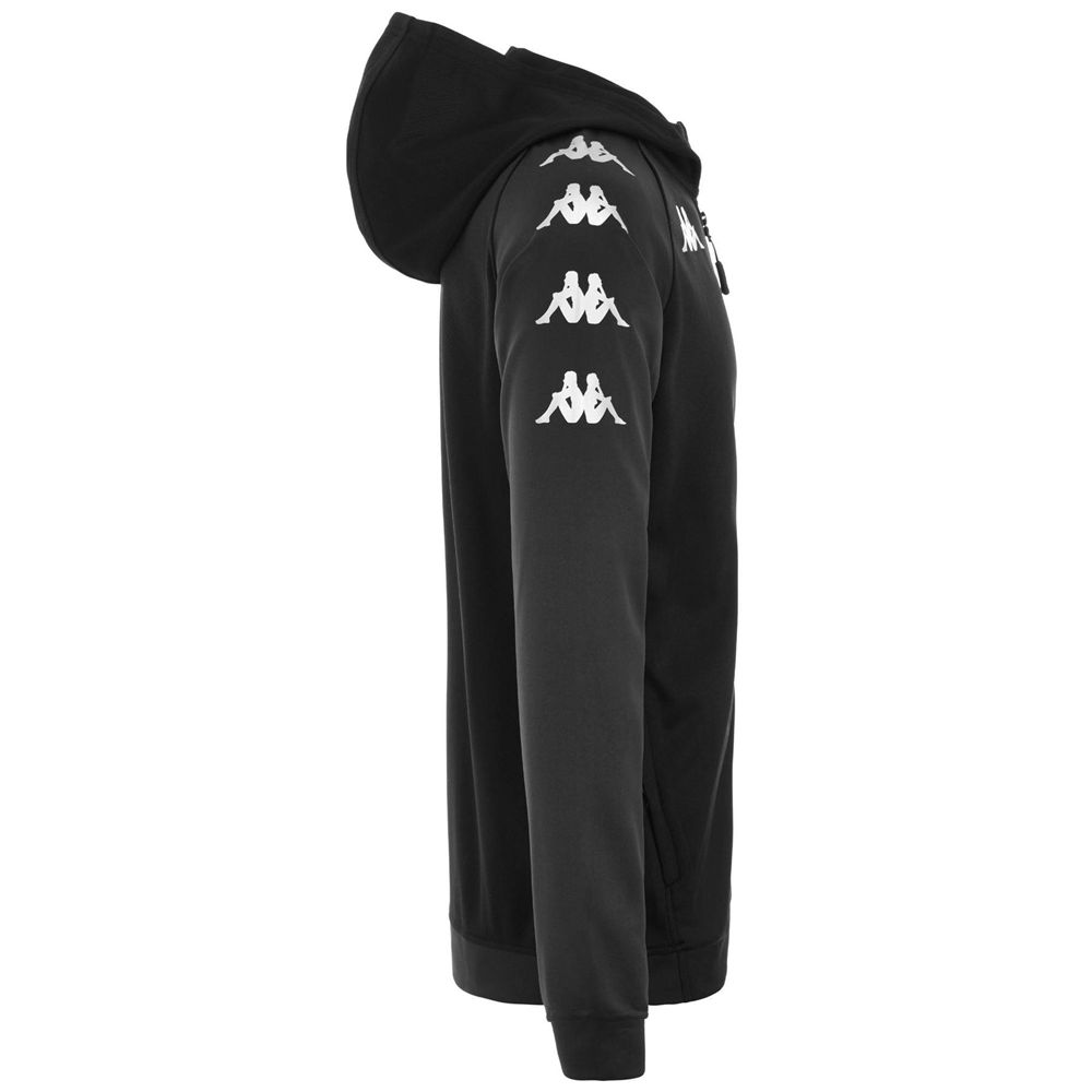 Men Kappa 4 Soccer Tortona Hoodie Black | 051693-SHQ