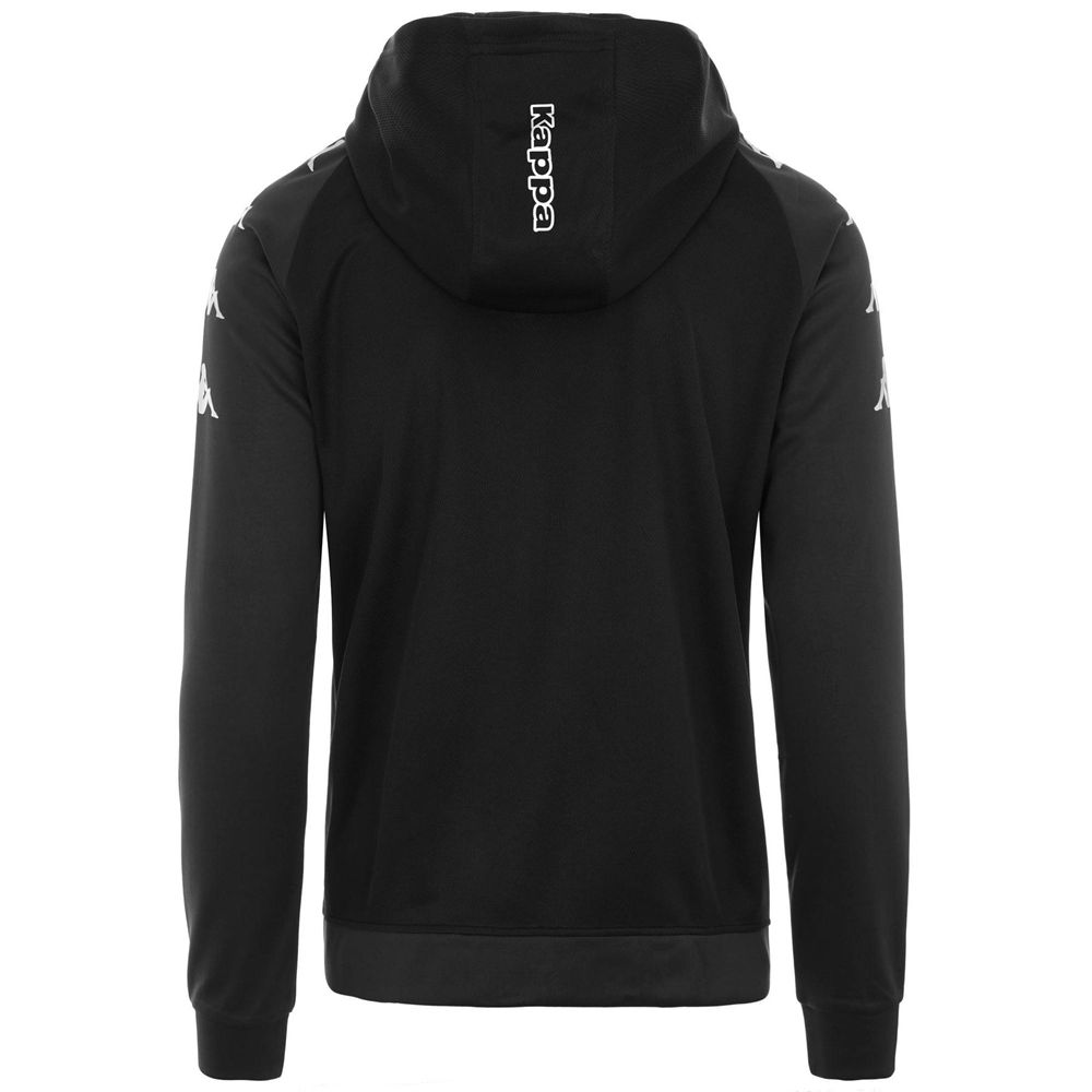 Men Kappa 4 Soccer Tortona Hoodie Black | 051693-SHQ