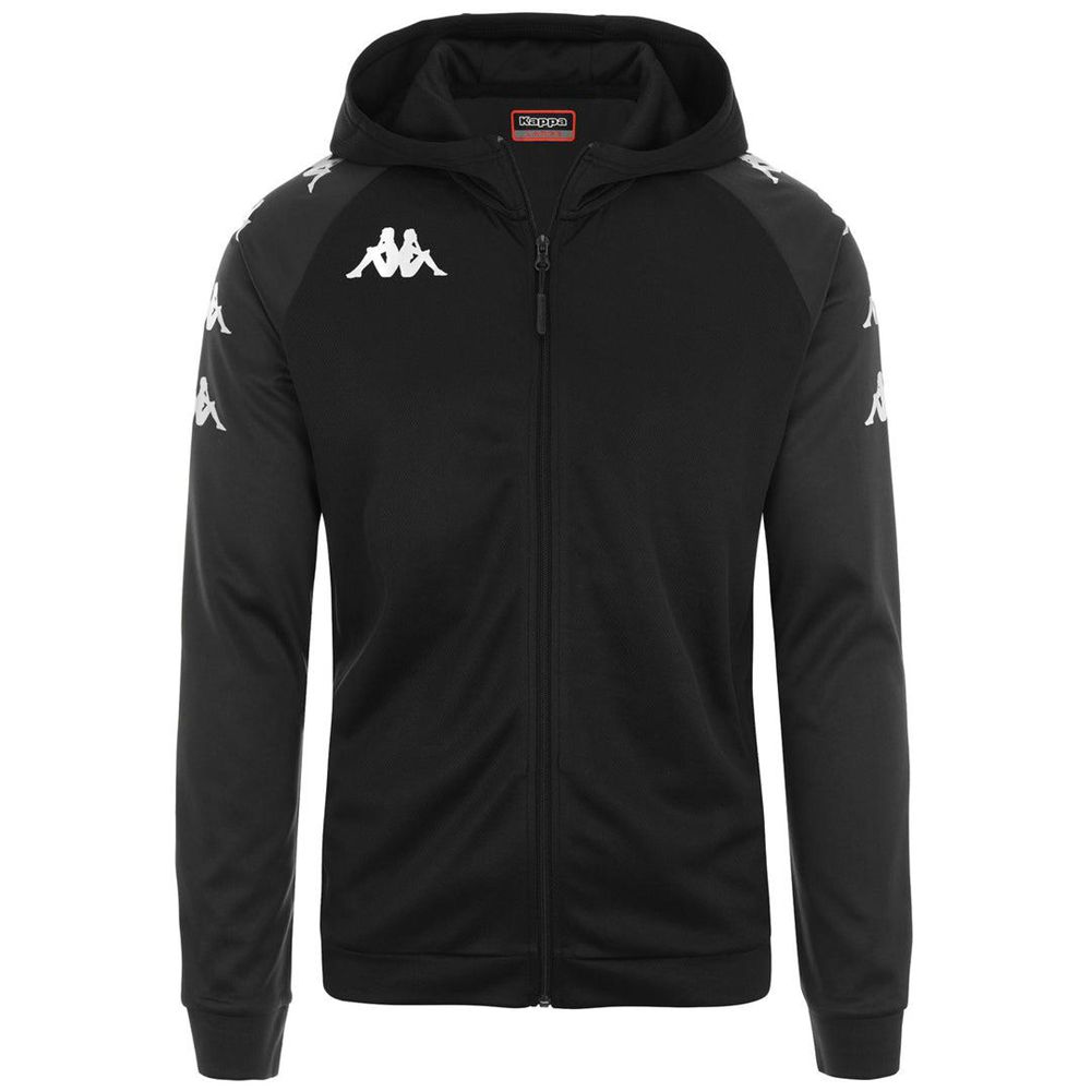 Men Kappa 4 Soccer Tortona Hoodie Black | 051693-SHQ