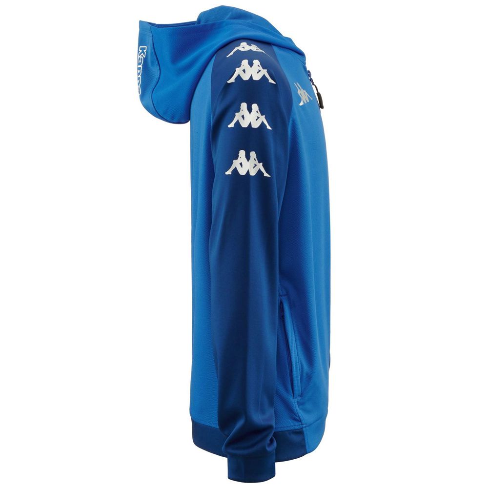 Men Kappa 4 Soccer Tortona Hoodie Blue | 903426-AQM