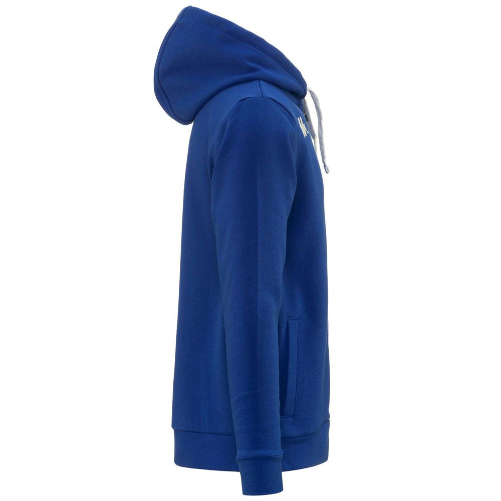 Men Kappa 4 Training Banto Hoodie Blue | 632175-ZUI