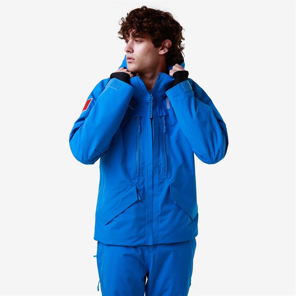 Men Kappa 6 Cento 602f Ita Jacket Blue | 872605-HWV