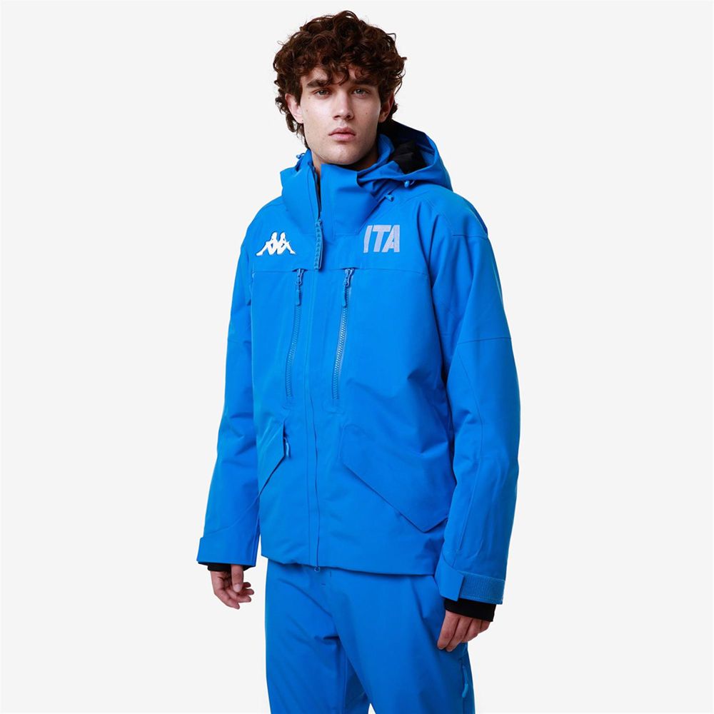 Men Kappa 6 Cento 602f Ita Jacket Blue | 872605-HWV