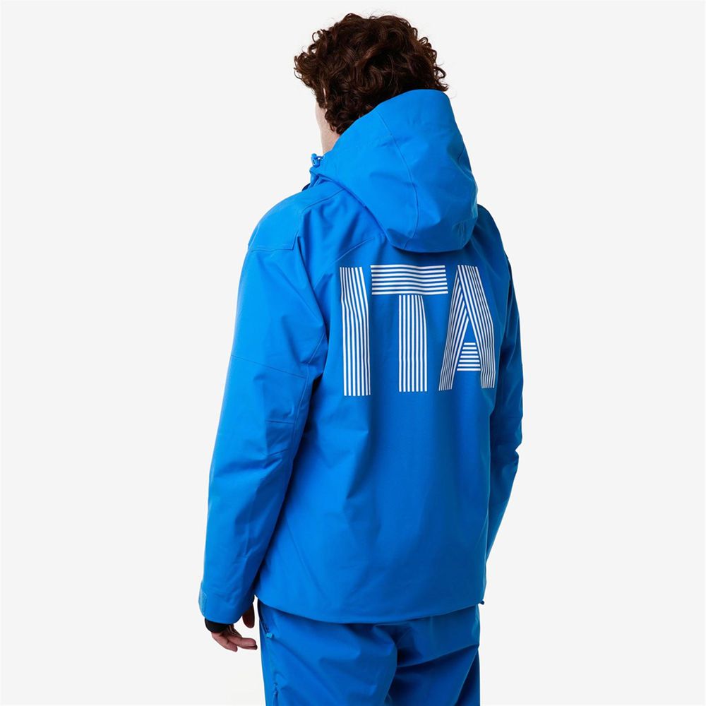 Men Kappa 6 Cento 602f Ita Jacket Blue | 872605-HWV