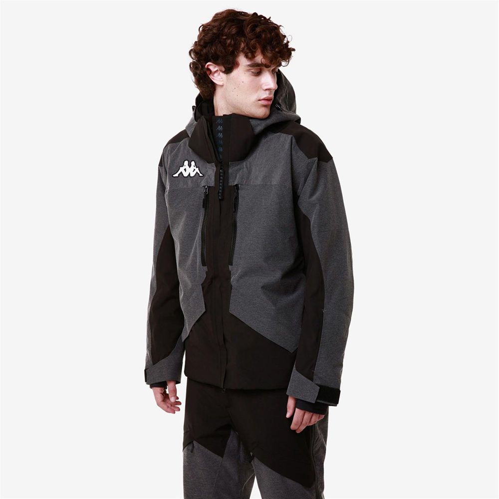 Men Kappa 6 Cento 602fw Jacket Black | 425930-JUB