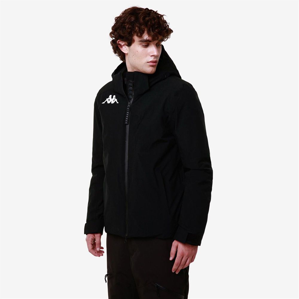 Men Kappa 6 Cento 606 Jacket Black | 354817-ZPQ