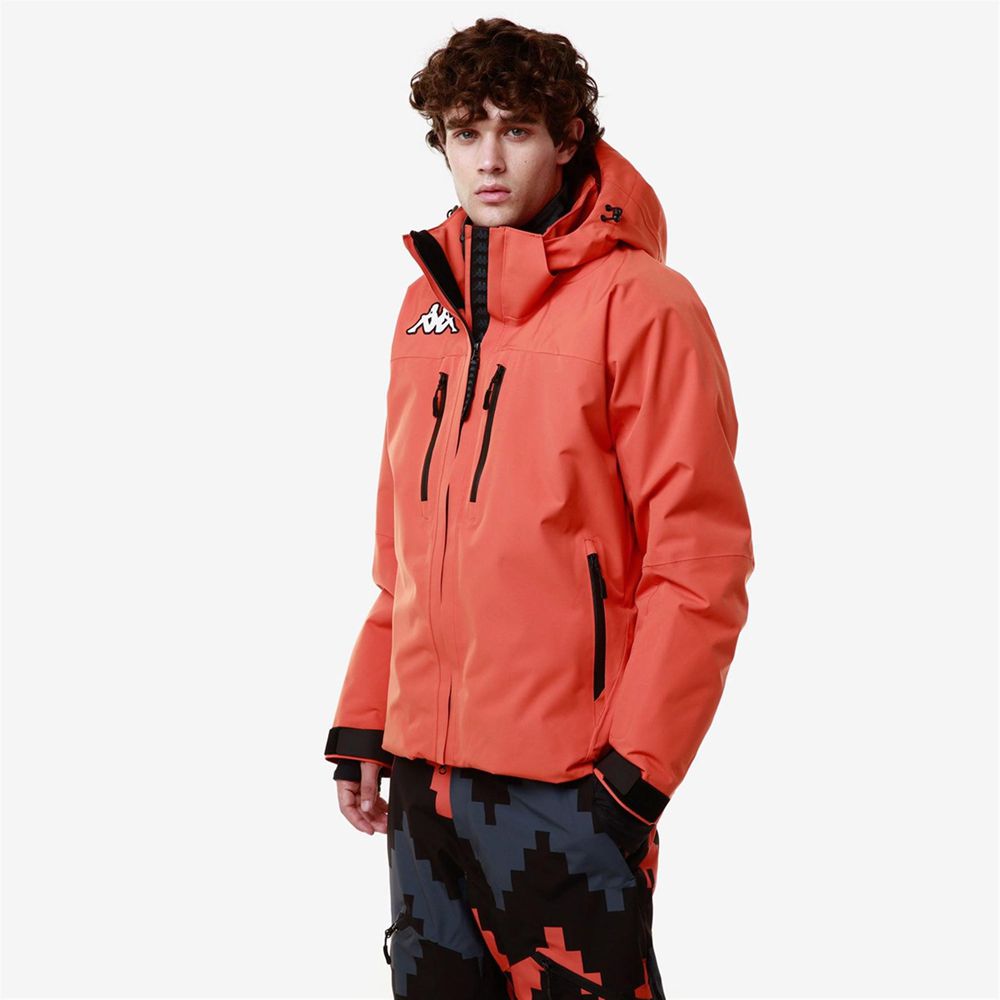 Men Kappa 6 Cento 611p Jacket Orange | 358107-VDT