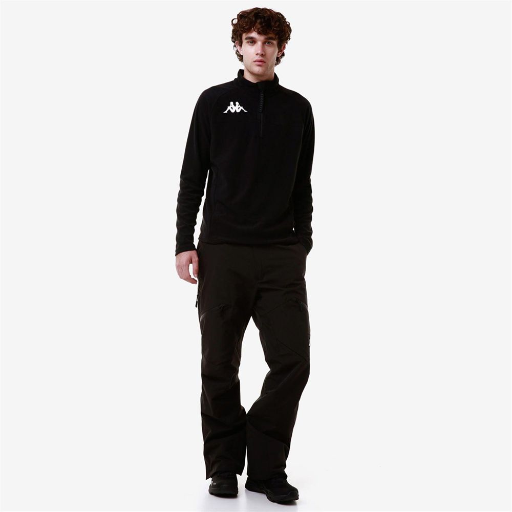 Men Kappa 6 Cento 622p Pants Black | 138620-MLO