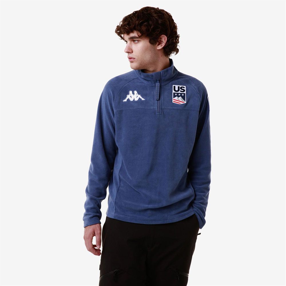 Men Kappa 6 Cento 687b Us Sweater Blue | 247130-CAK