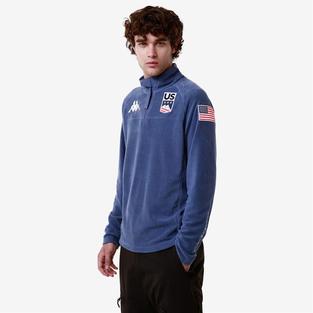 Men Kappa 6 Cento 687b Us Sweater Blue | 247130-CAK