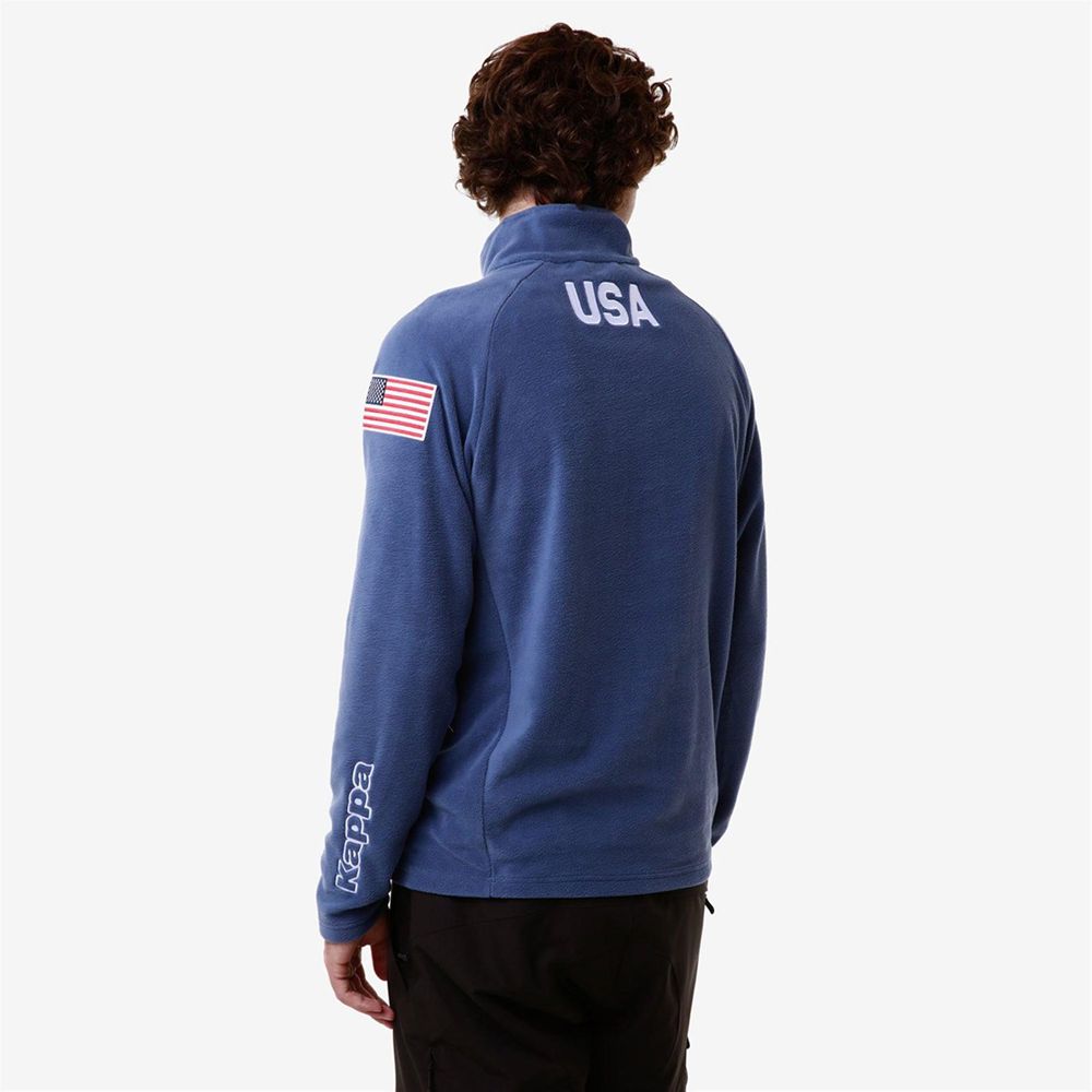 Men Kappa 6 Cento 687b Us Sweater Blue | 247130-CAK