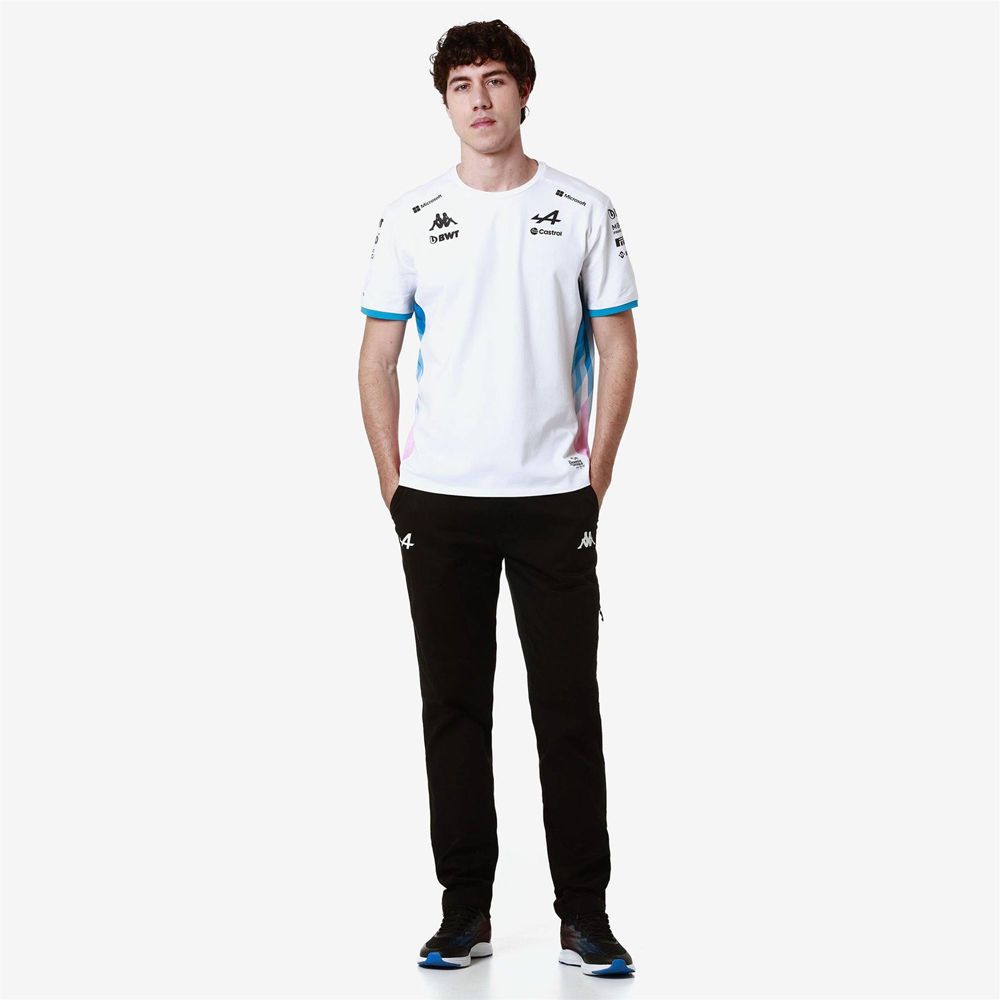 Men Kappa Adiry Alpine F1 T-Shirt White | 051876-XQS