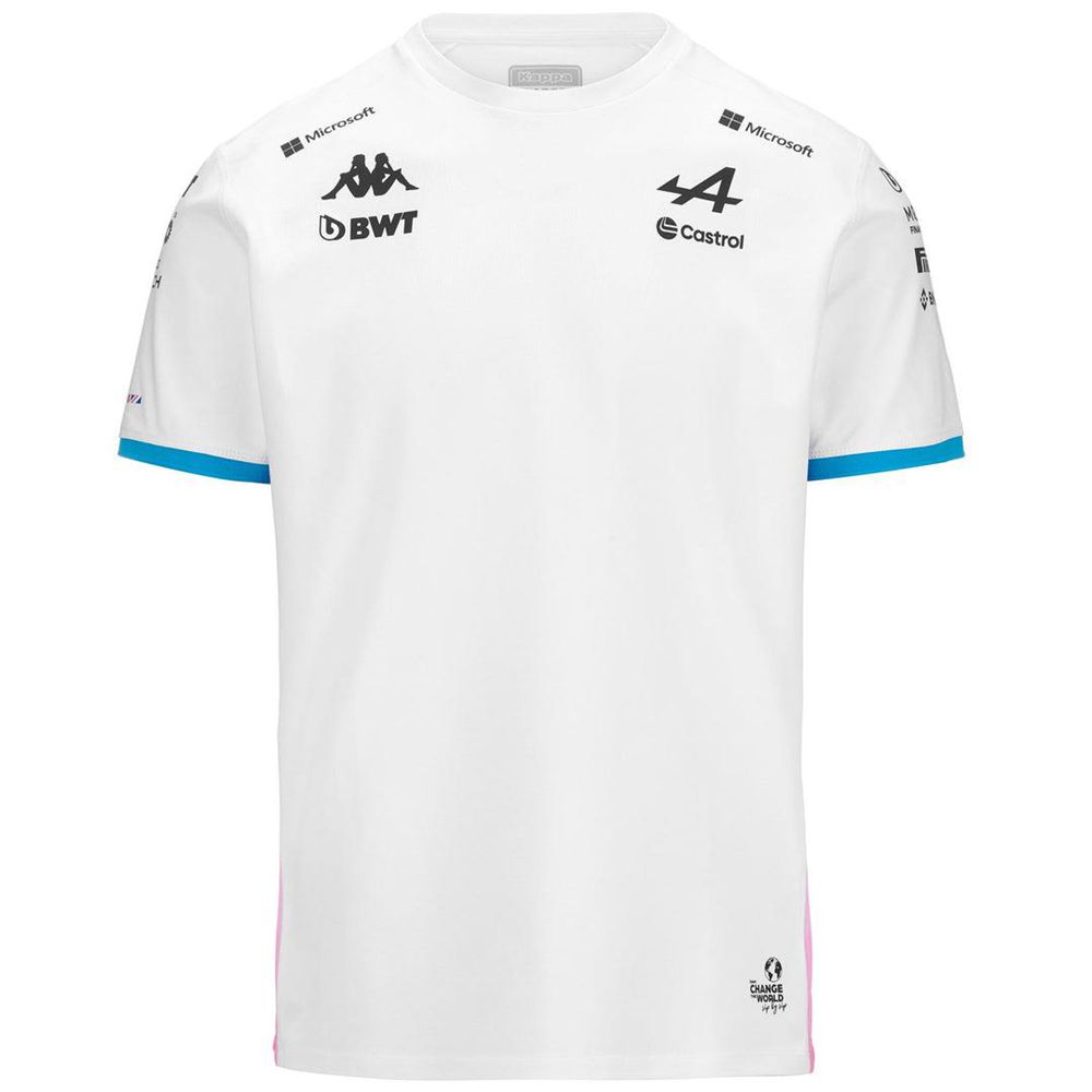 Men Kappa Adiry Alpine F1 T-Shirt White | 051876-XQS