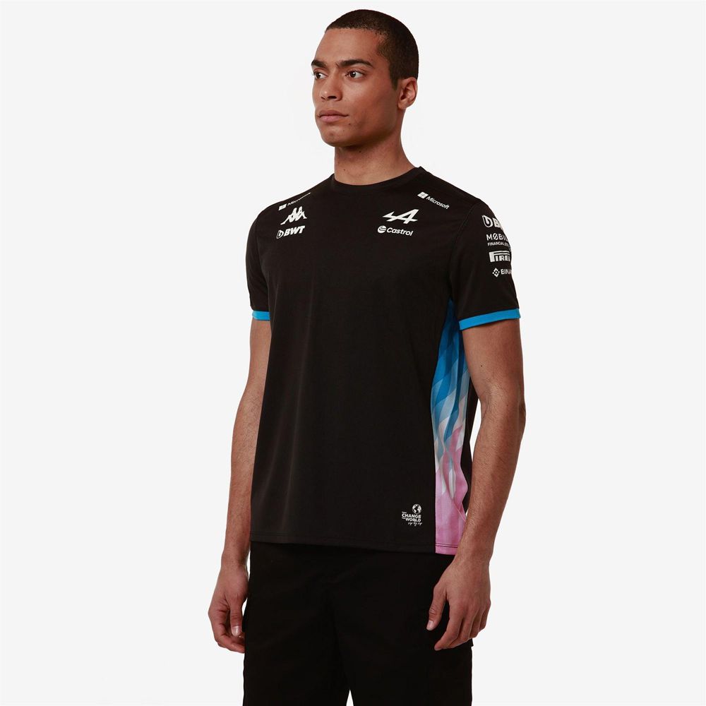 Men Kappa Adolim Alpine F1 Jersey Black | 839021-TXY