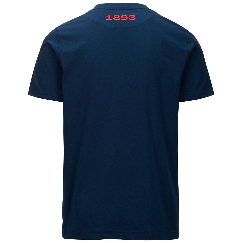 Men Kappa Alery Genoa T-Shirt Navy | 481365-YPX