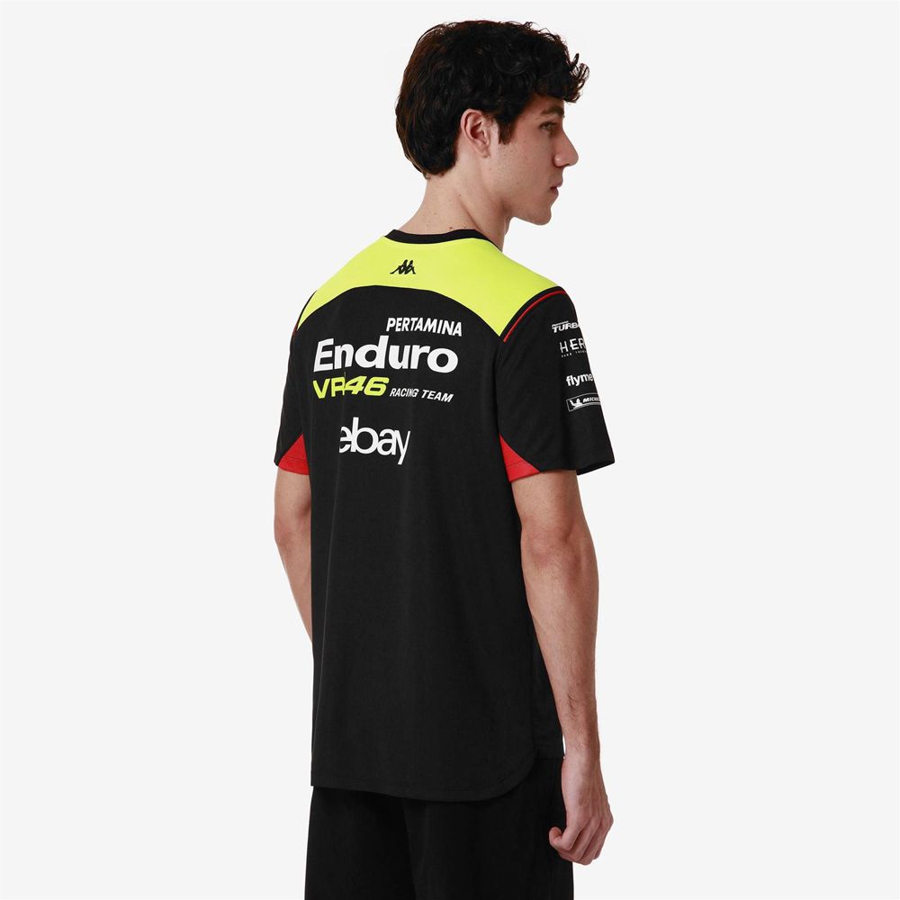 Men Kappa Amirymone Vr46 Jersey Black | 695708-UKT