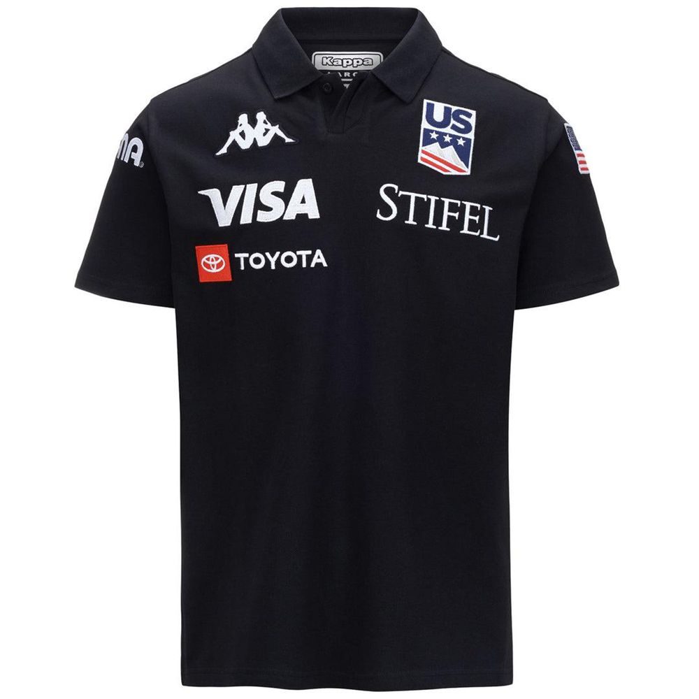 Men Kappa Angat Us Polo Shirt Navy | 794031-ILF