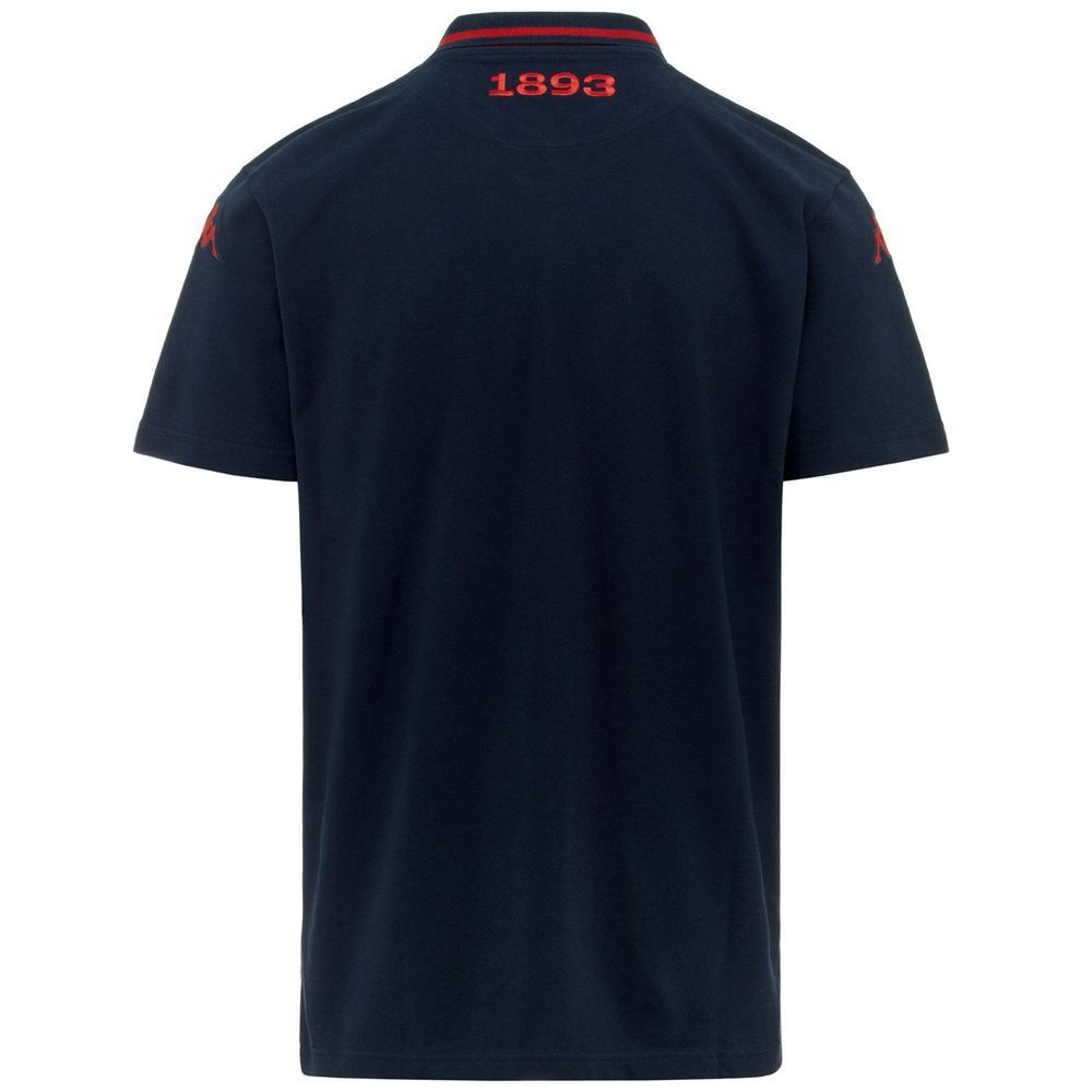 Men Kappa Arelt Genoa T-Shirt Navy | 831506-FGP