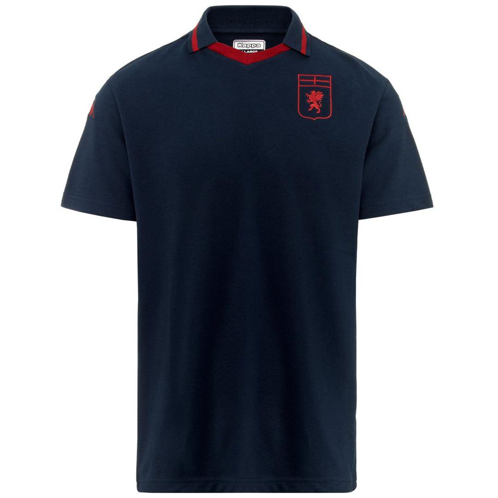 Men Kappa Arelt Genoa T-Shirt Navy | 831506-FGP