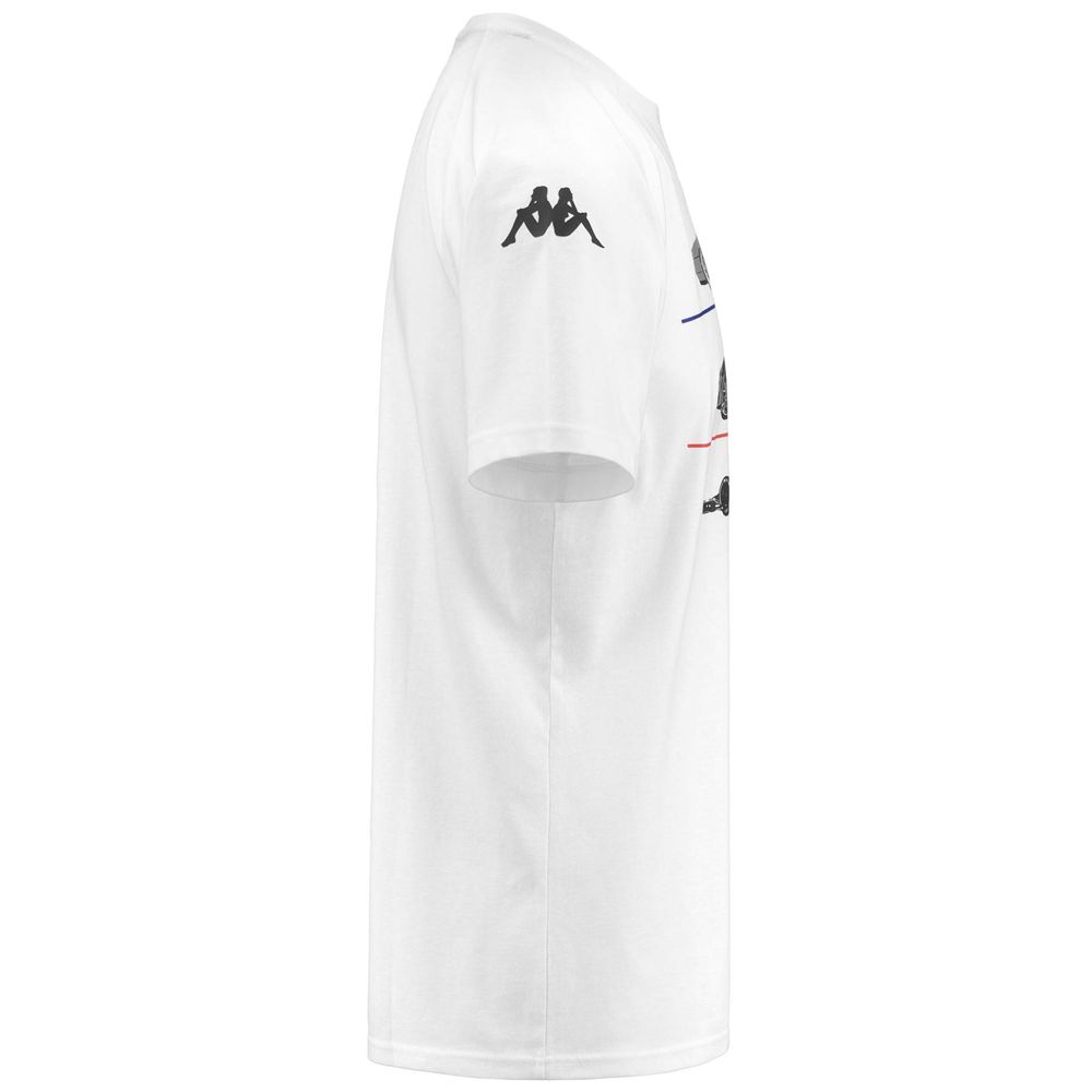 Men Kappa Argla Alpine F1 T-Shirt White | 052871-NIU