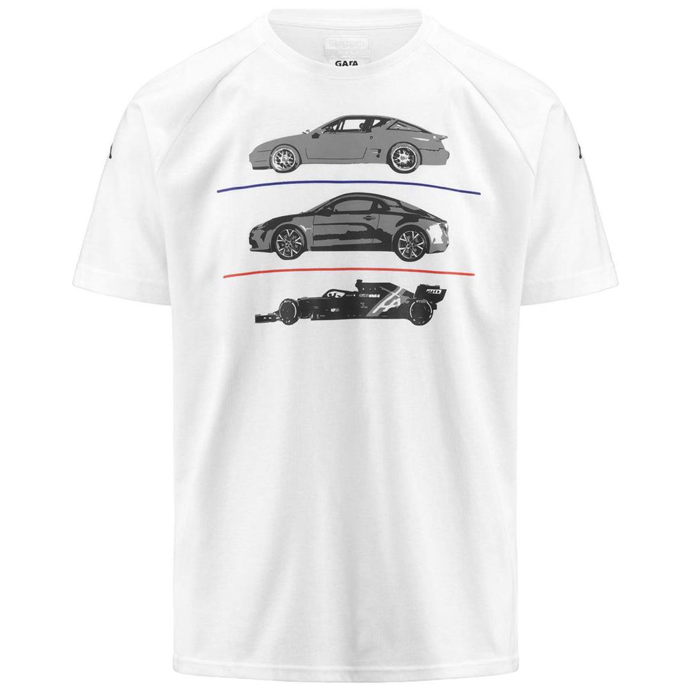 Men Kappa Argla Alpine F1 T-Shirt White | 052871-NIU