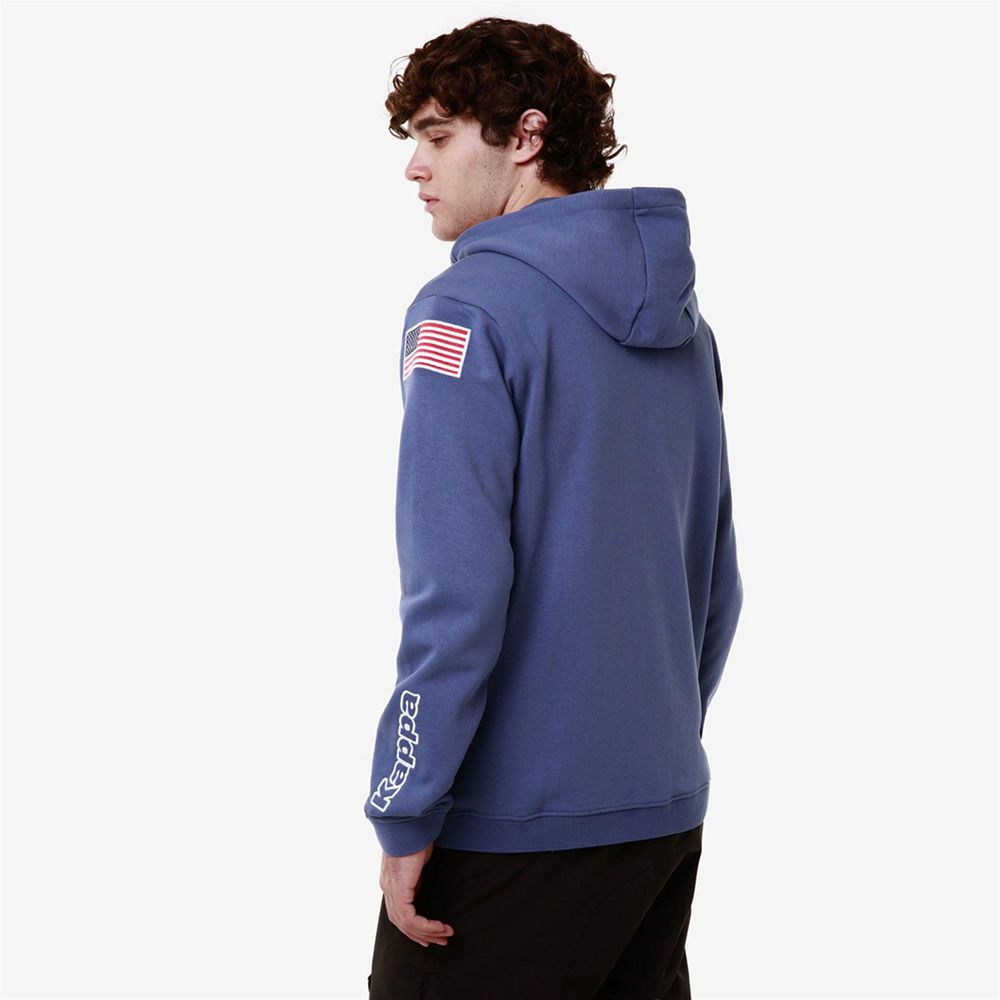 Men Kappa Arufeod Us Hoodie Blue | 172896-XMU