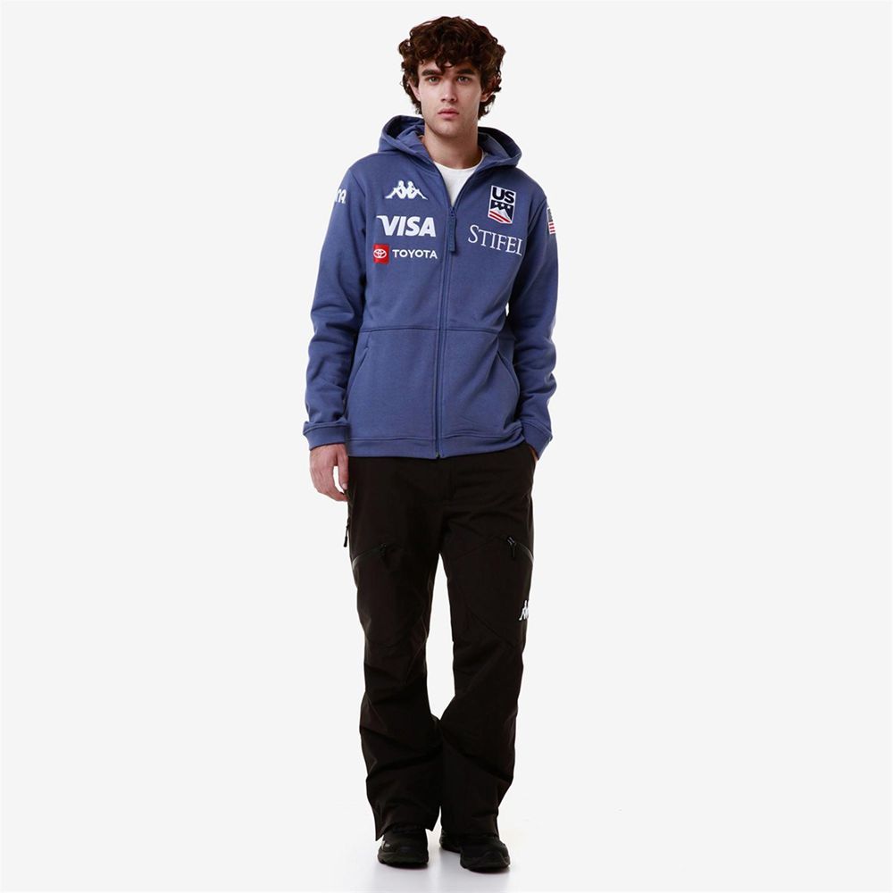 Men Kappa Arufeod Us Hoodie Blue | 172896-XMU