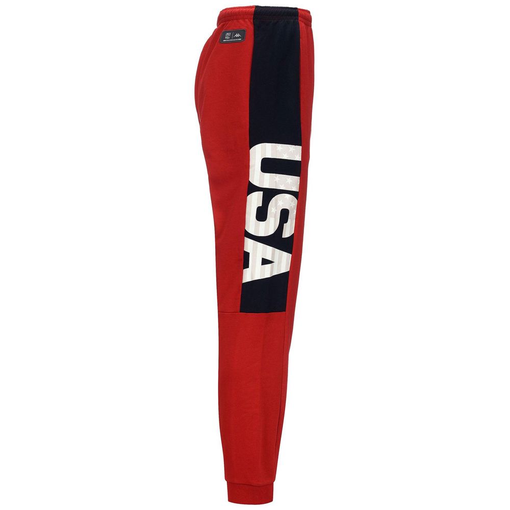 Men Kappa Arufinzip Usa Us Pants Red | 904623-TXW