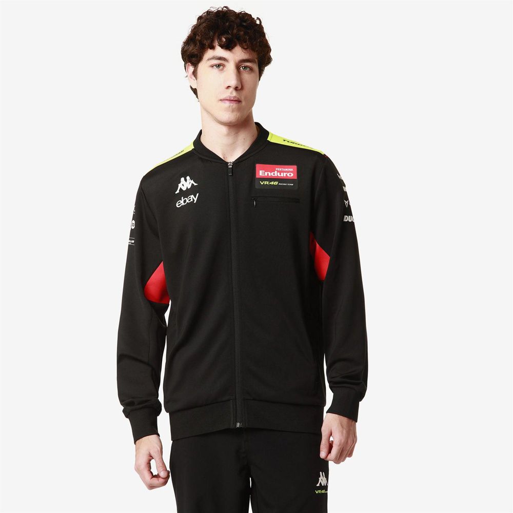 Men Kappa Atrisomone Vr46 Jacket Black | 890137-YOU