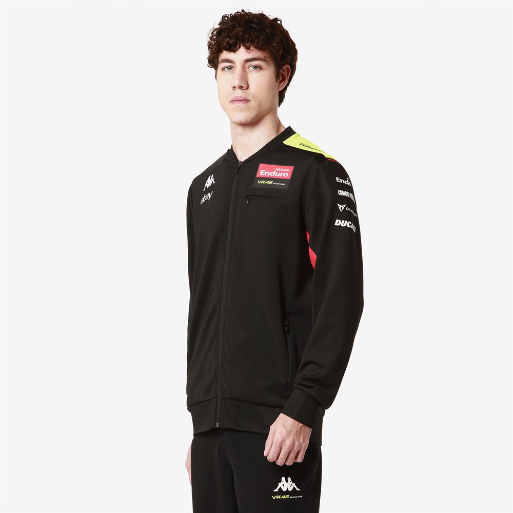 Men Kappa Atrisomone Vr46 Jacket Black | 890137-YOU