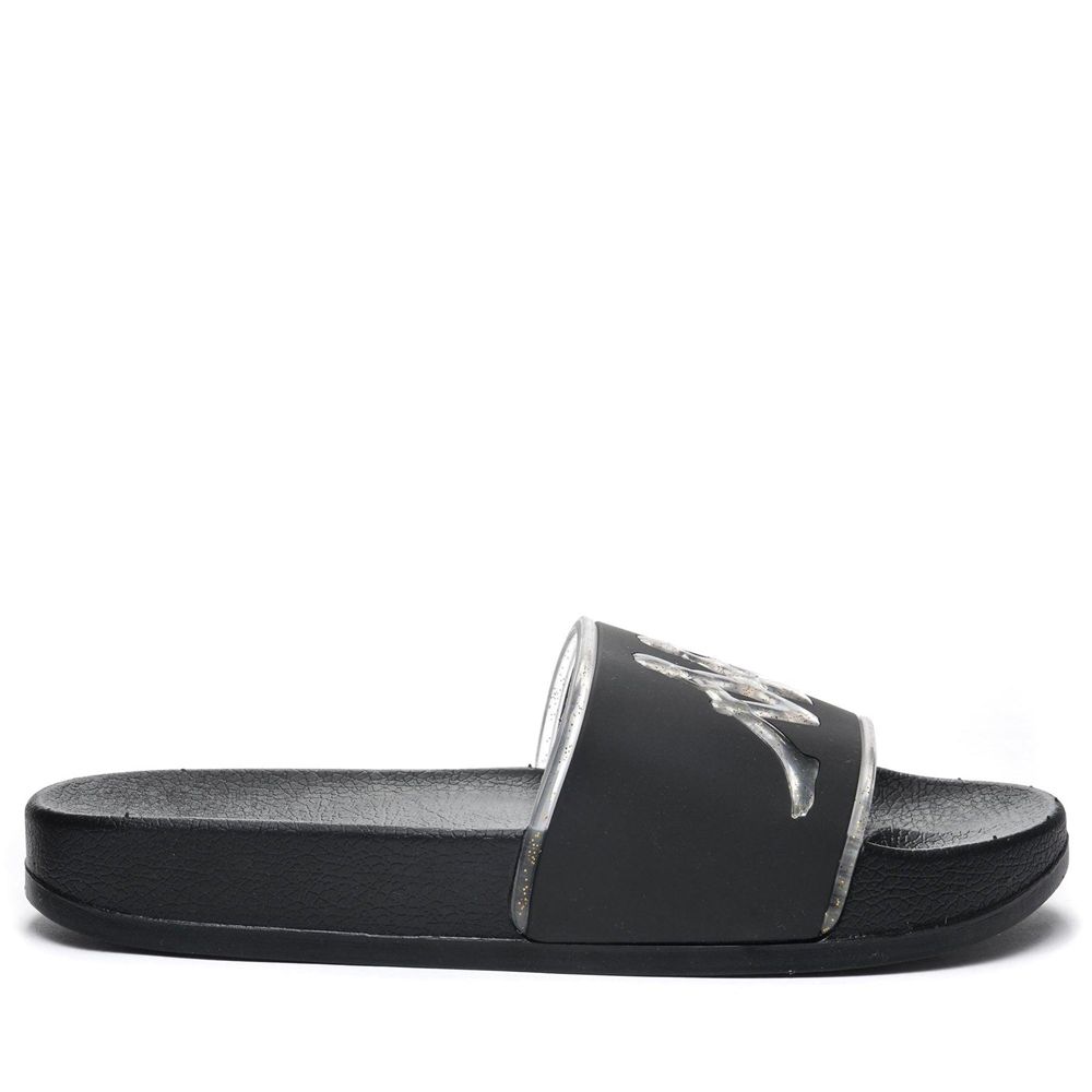 Men Kappa Authentic Aqua 1 Flip Flops Black | 109376-FTB