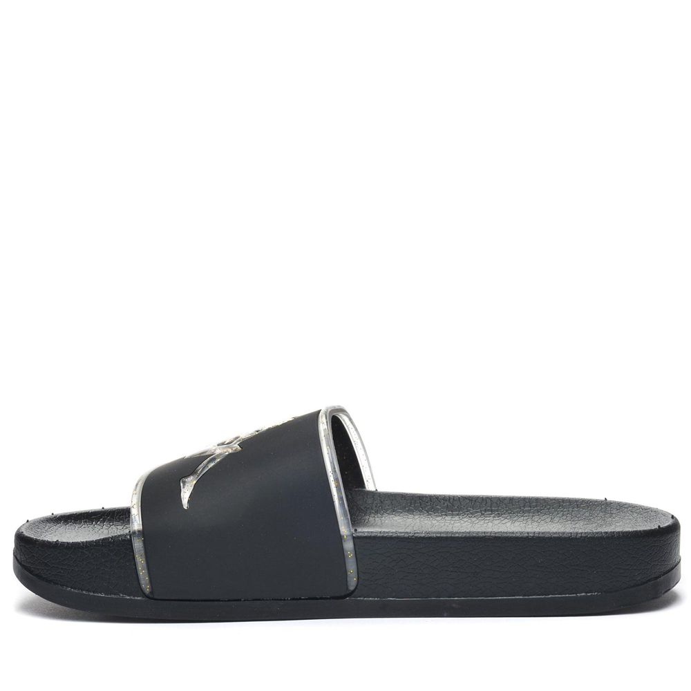 Men Kappa Authentic Aqua 1 Flip Flops Black | 109376-FTB