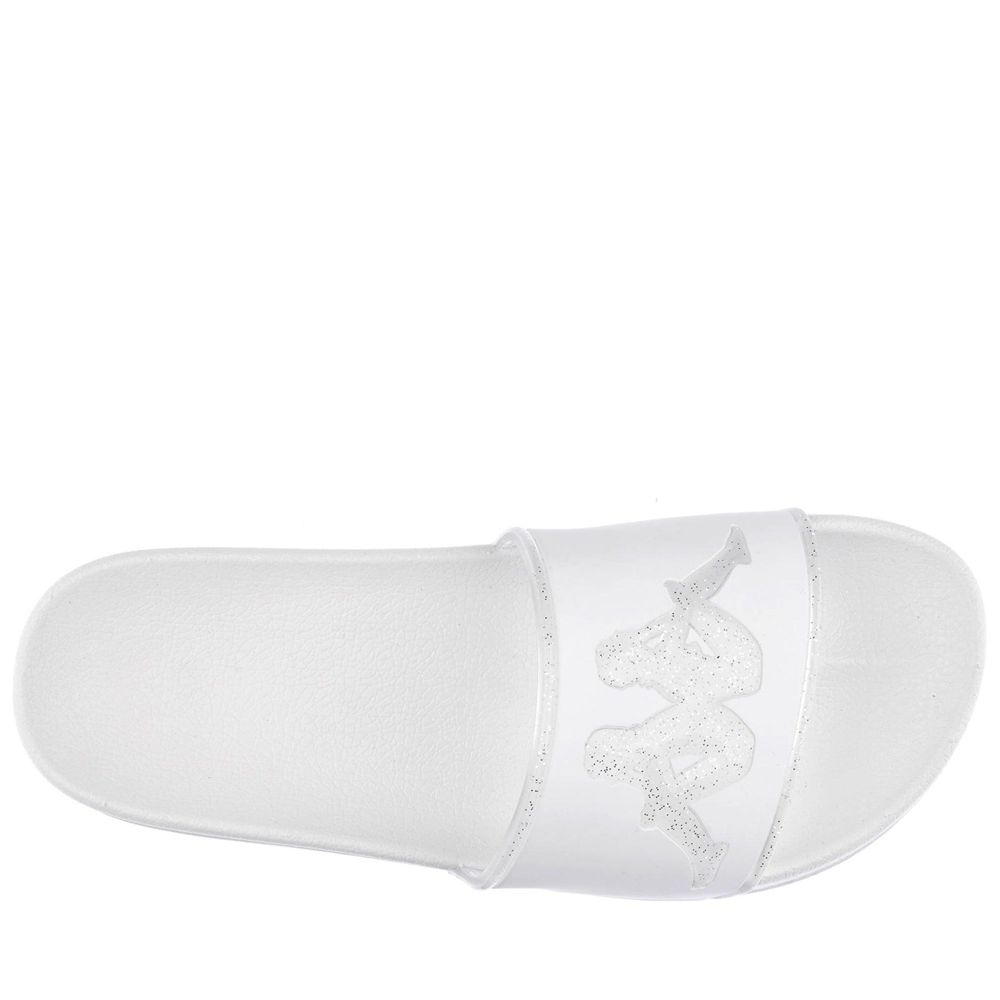 Men Kappa Authentic Aqua 1 Flip Flops White | 520637-QYI